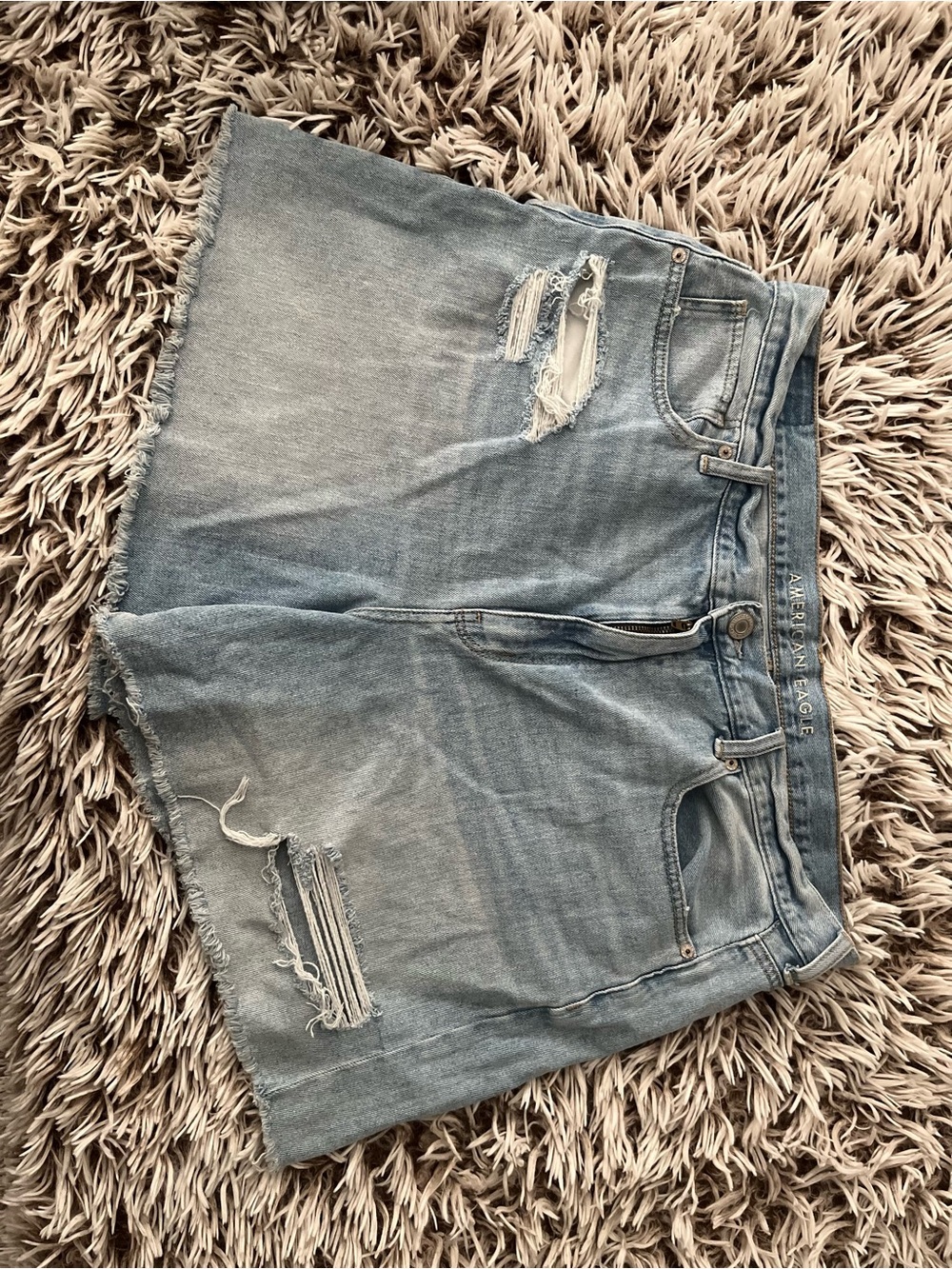 American Eagle Outfitters Light Blue Denim Skirt with Fade 18